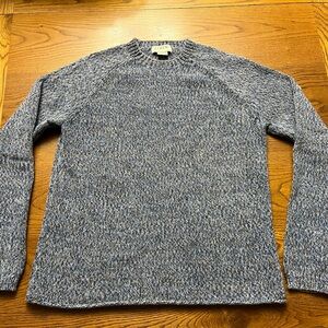 J Crew heavy cotton rag knit Men's Blue Sweater